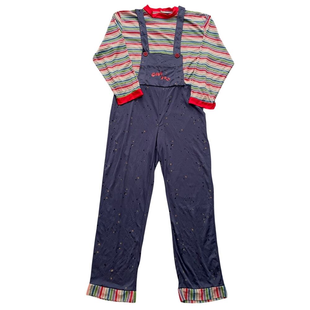 Chucky Good Guy Mens Size XL Blue Red Halloween Costume Jumpsuit